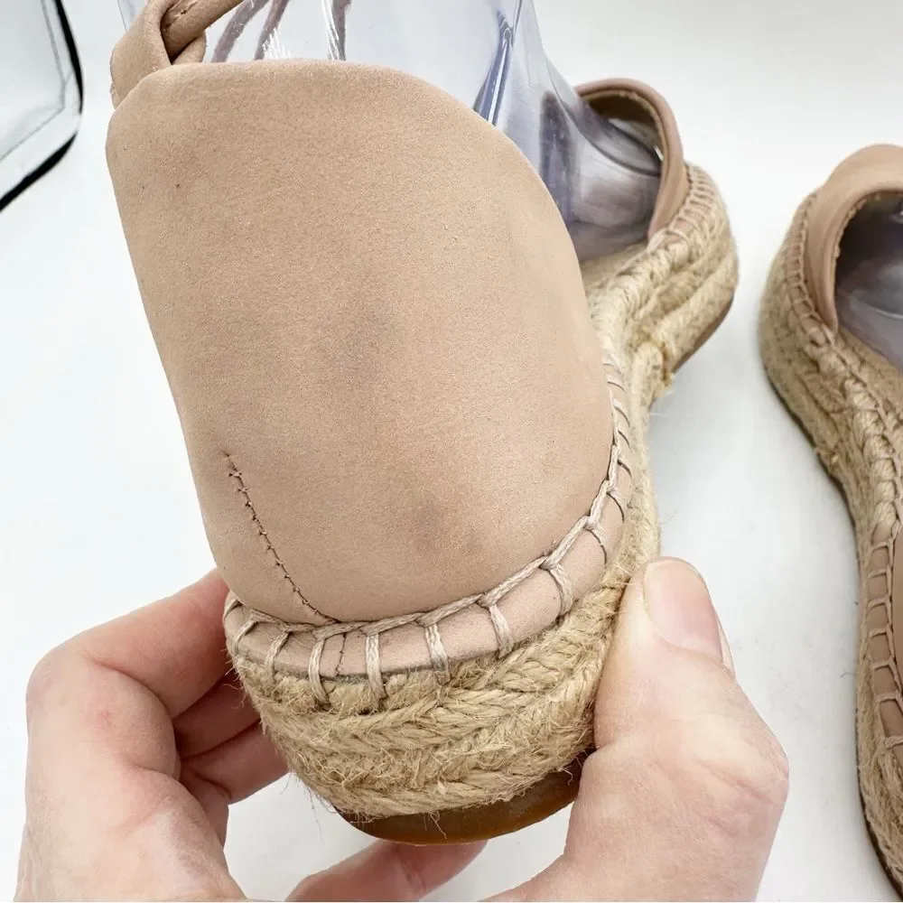 Splendid Women's Edna Ankle Tie Blush Nubuck Suede‎ Espadrille Sandals Size 8M